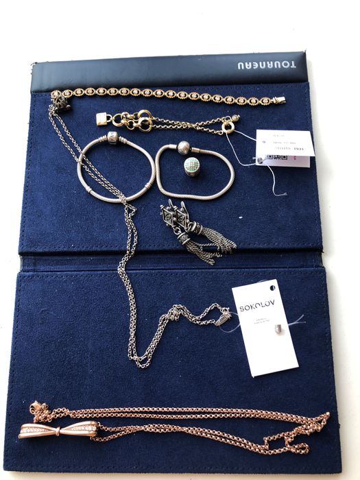 Браслеты, шармы Пандора , , цепь Соколов , серебро Сваровский