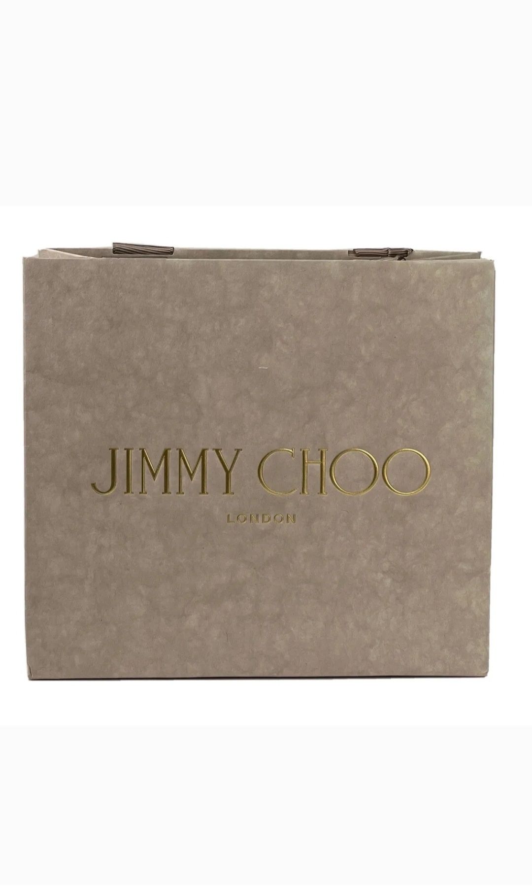 New Jimmy Choo London Matte Light Gray Paper Gift Shopping Bags