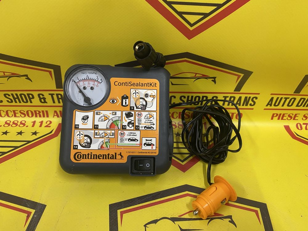Mini Compresor auto Moto Scuter umflat roti Continental 120w 12V 10 A