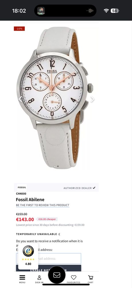Дамски часовник Fossil CH4000
