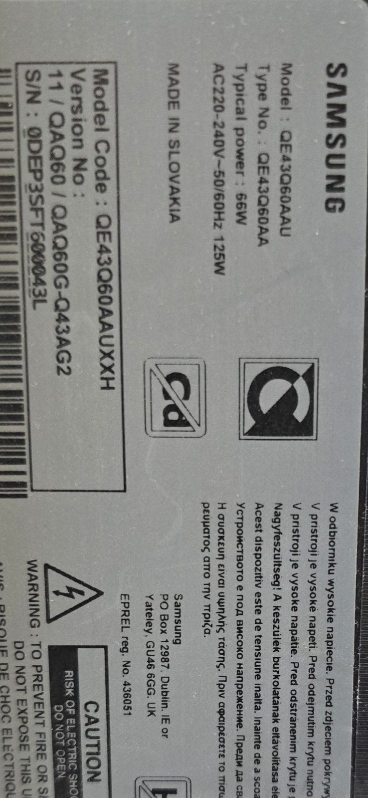 Продавам Samsung 43 inch  Q60A