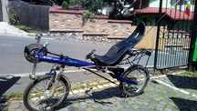 Bicicleta recumbent orizontala cadru aluminiu scaun carbon, suspension