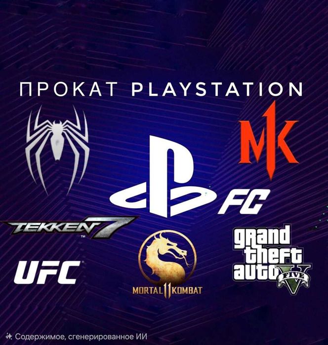 Аренда Sony Playstation 4 5, Жалға/Прокат ПС 4 5, Сони PS, Телевизор