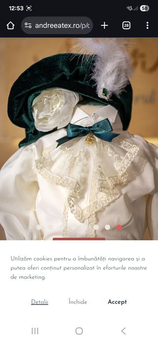 Vând costum botez băiețel