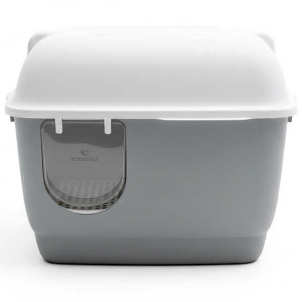 Котешка Тоалетна с Коридор - 57.5см/44см/44см - Сива - Pet-Interest