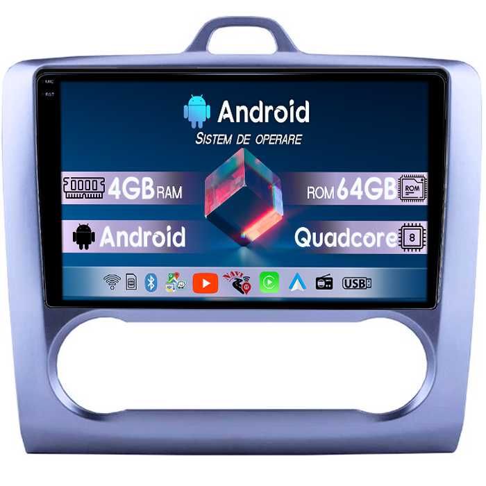 Navigatie, Ford Focus 2 Clima,  Android 14, 4GB RAM/64GB ROM