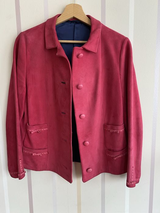 Велурено сако . Цвят фуксия. Размер S