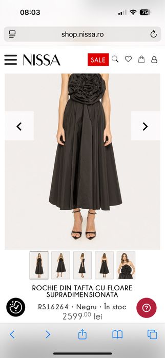 Vand/inchiriez Rochie nissa cu floare tafta