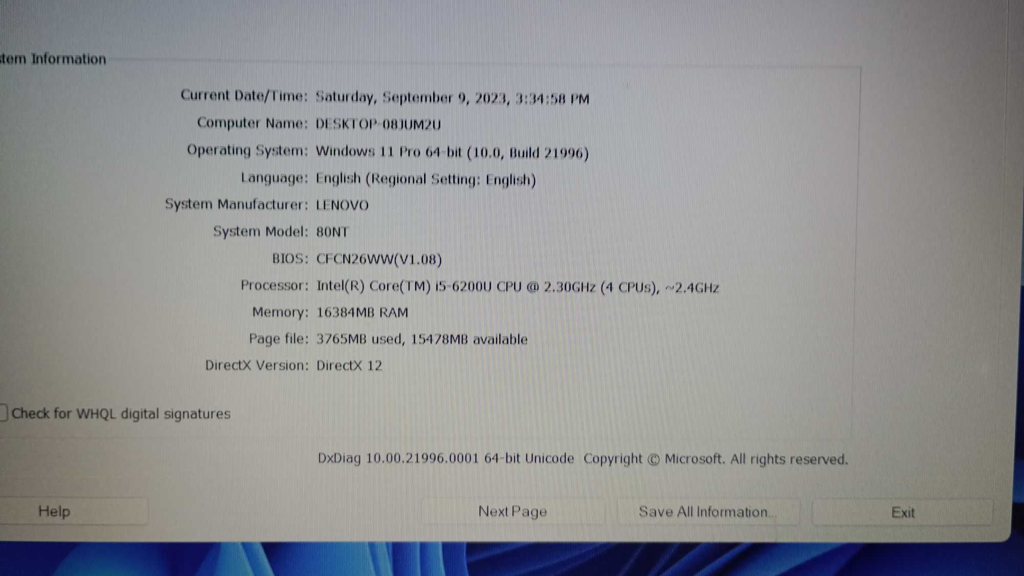 Lenovo 500 i5-6200 2.30  SSD 480GB Ram 16GB Video Radeon R7 M360 4 GB