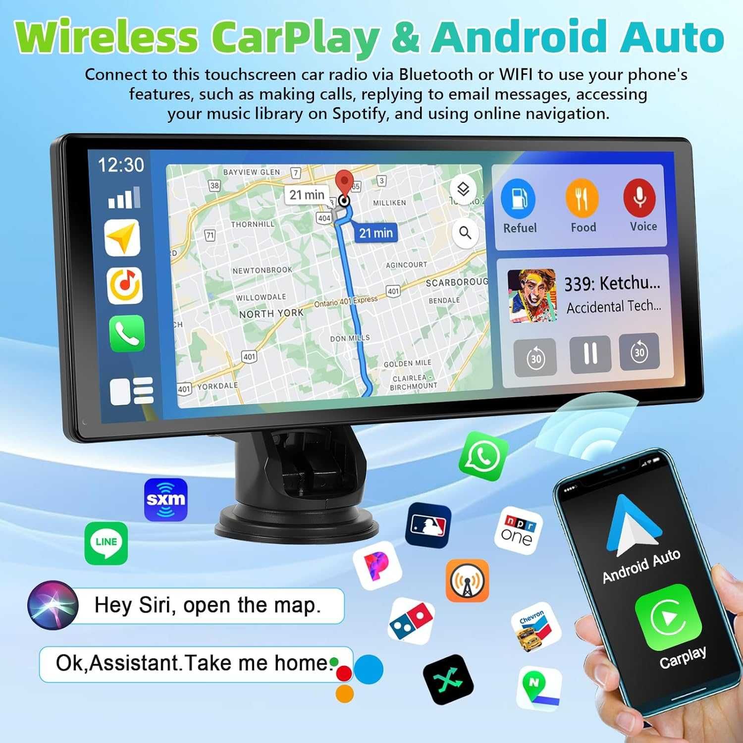 Монитор за кола автомобил CarPlay Android auto Навигация мултимедия