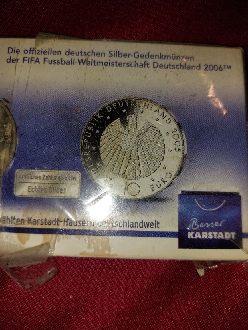 Moneda 10 euro argint fifa deutschland 2005