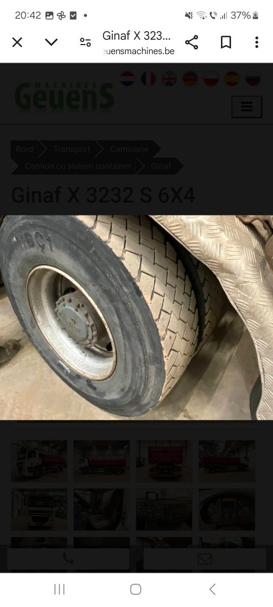 Basculanta 6x4 cu sistem abrollkipper daf variante dumper excavator bu