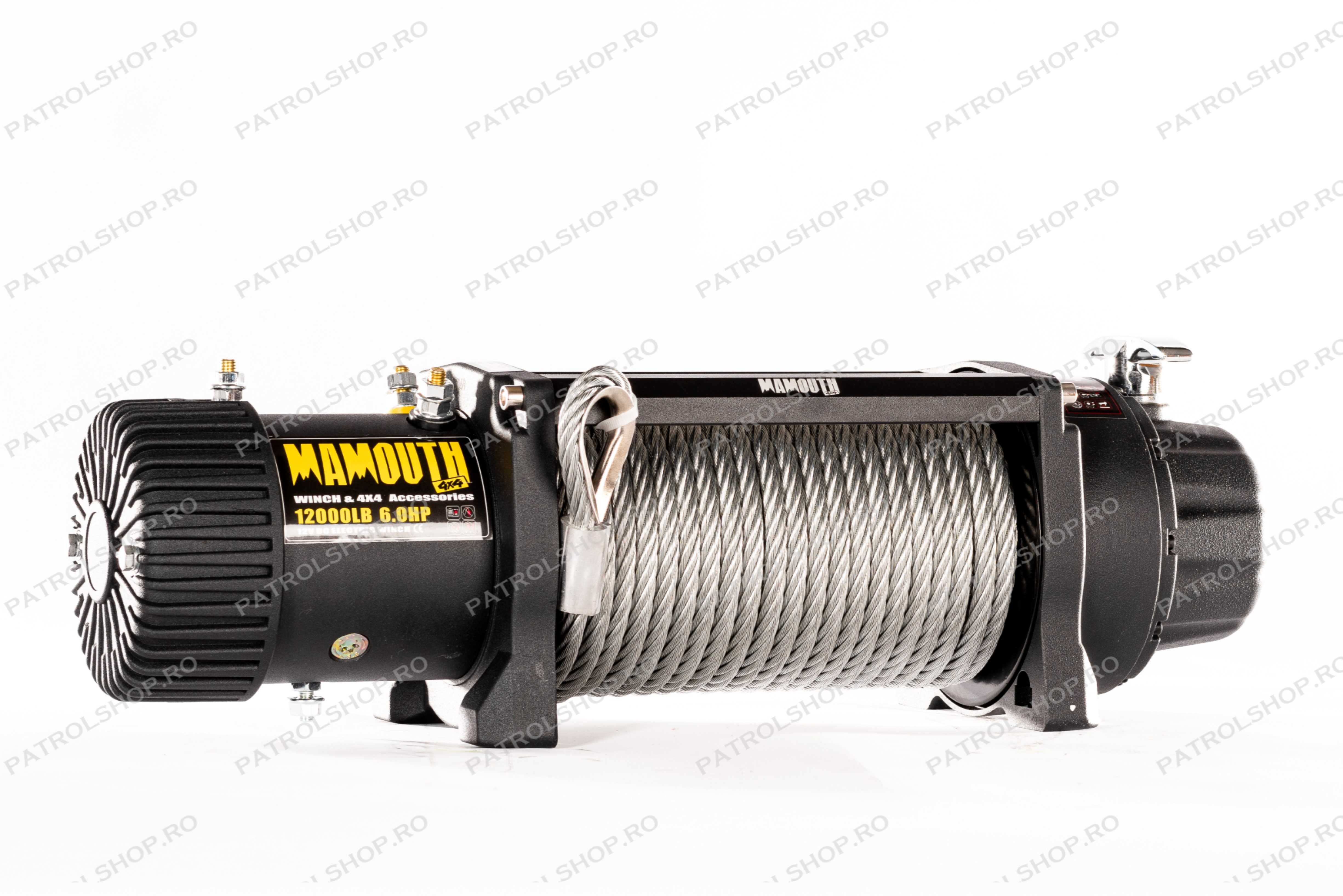 Troliu auto electric Mamouth 12000 lbs - 5443 kg - cablu otel