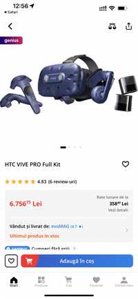Ochelari VR HTC Vive PRO full kit