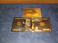 Bancnota cu aur de colectie decorativa 100 dolari