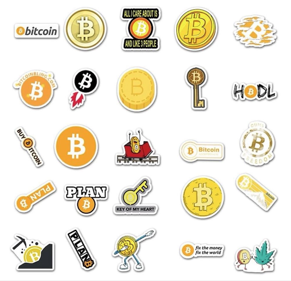 Биткойн стикери различни модели