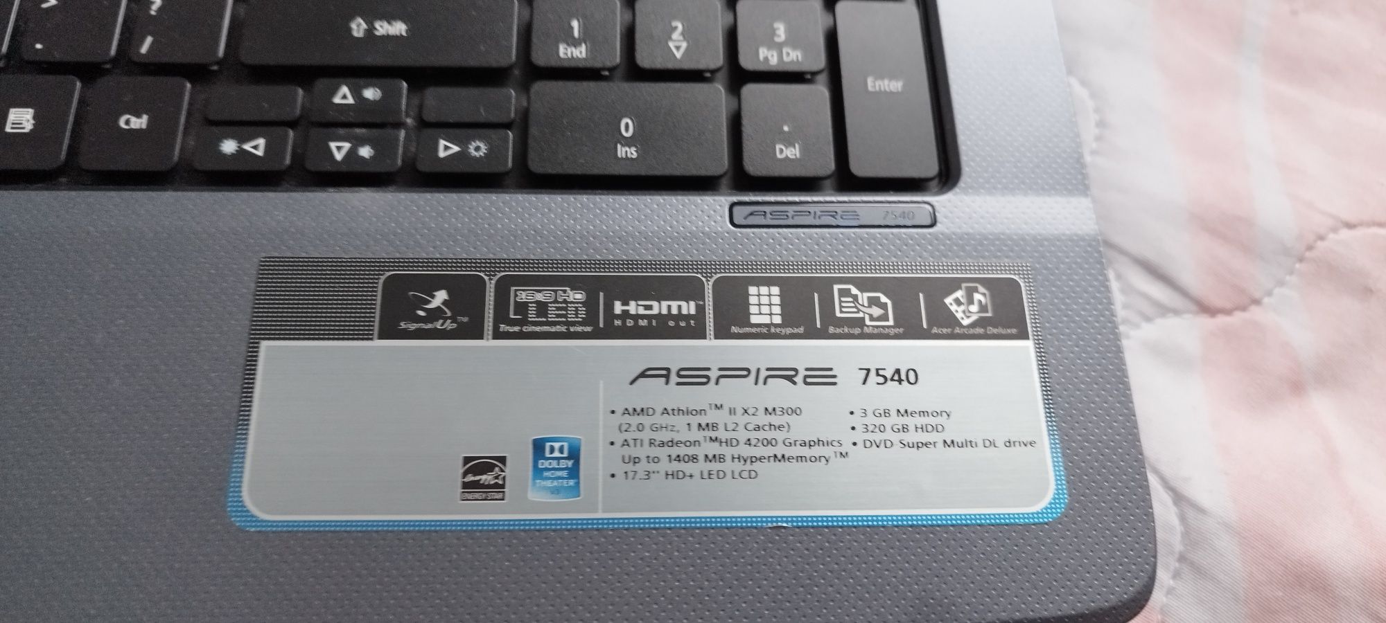 Лаптоп Aser Aspire 7540 за части
