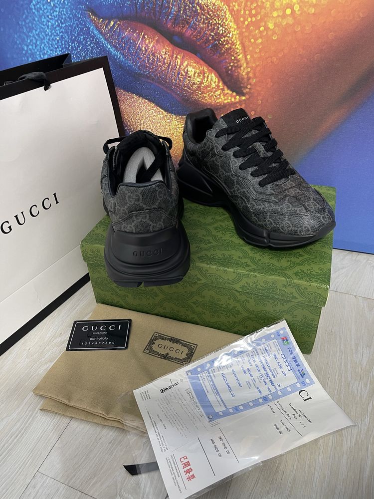 Adidasi Gucci piele naturala Full Box colectie noua