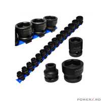 Set chei tubulare de impact 1/2", 10-24 mm, 15 piese, Asta