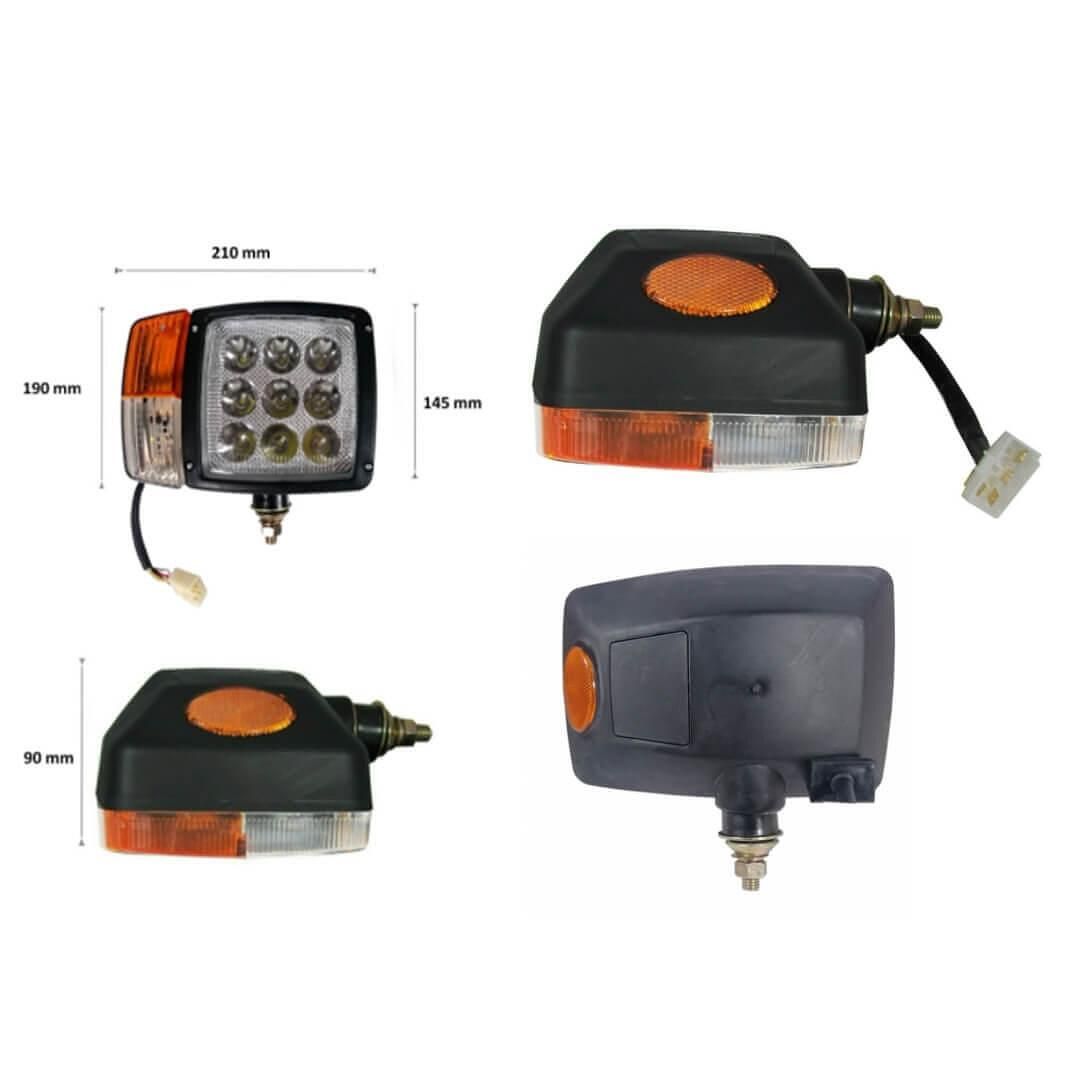 Комплект led фарове с мигач, габарит, подходящ за трактор, комбайн, ба