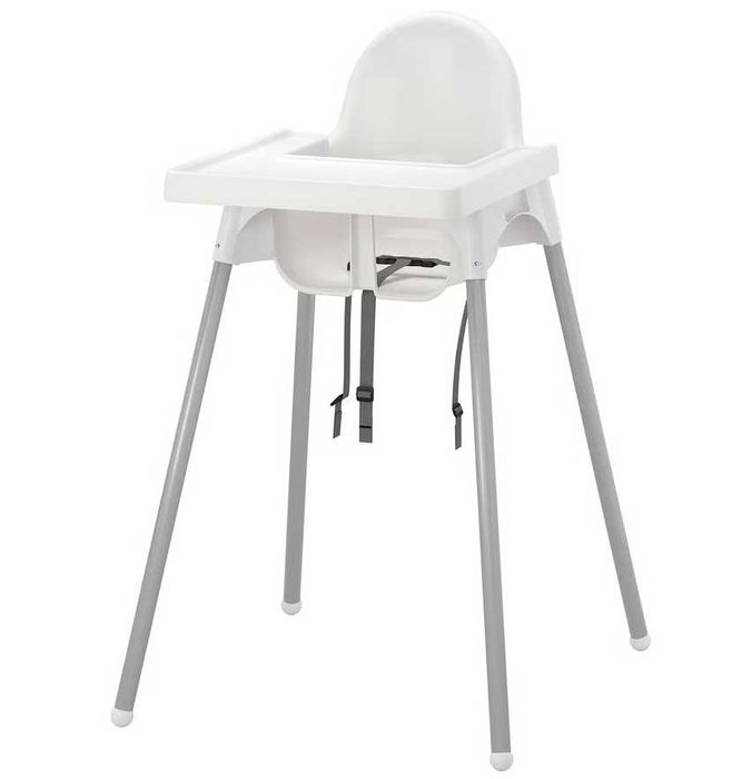 Scaun înalt cu tavă, alb ANTILOP IKEA