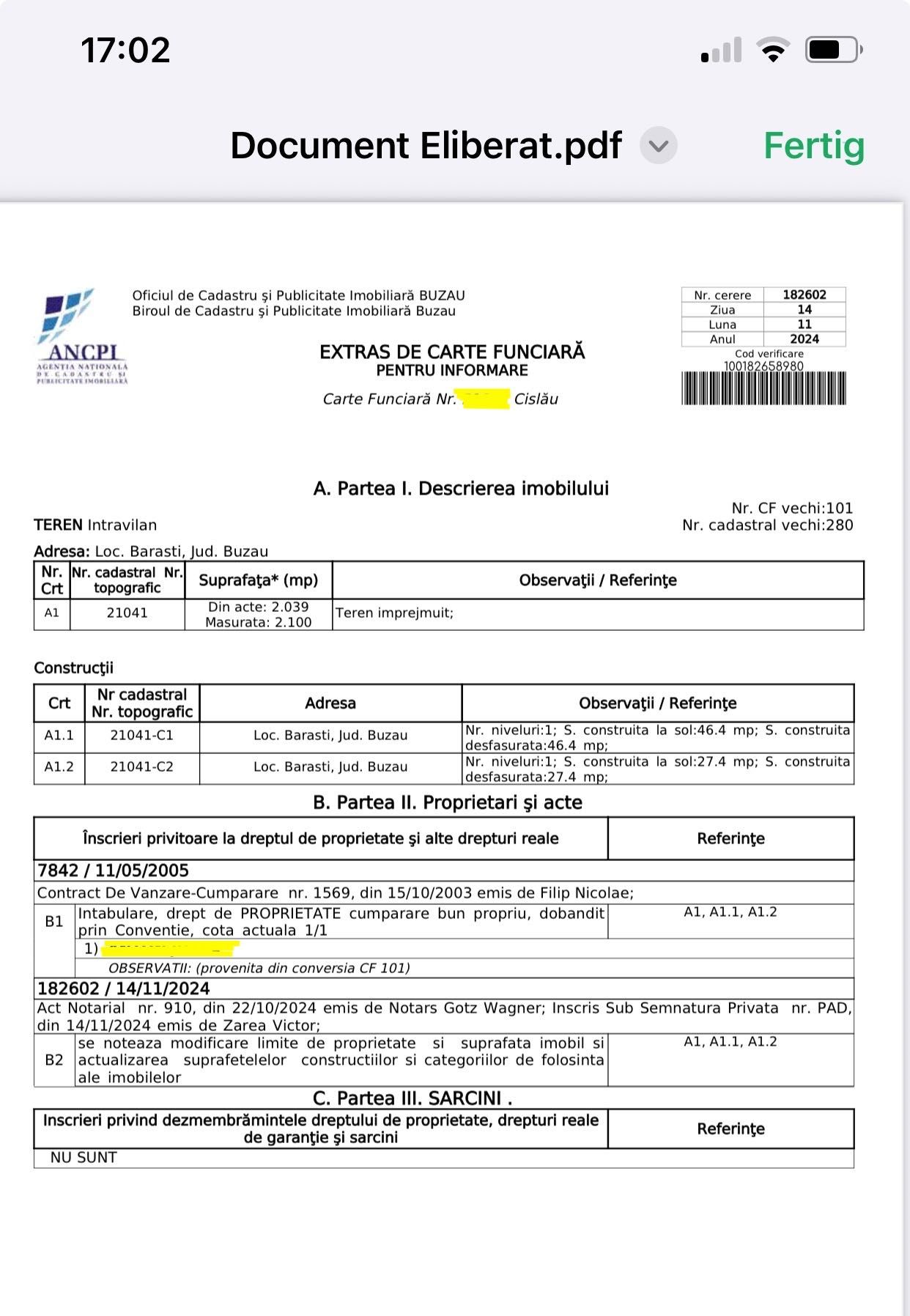 Teren intravilan 2.039 mp cu casă veche Bărăști, Com. Cislău, Jud. BZ