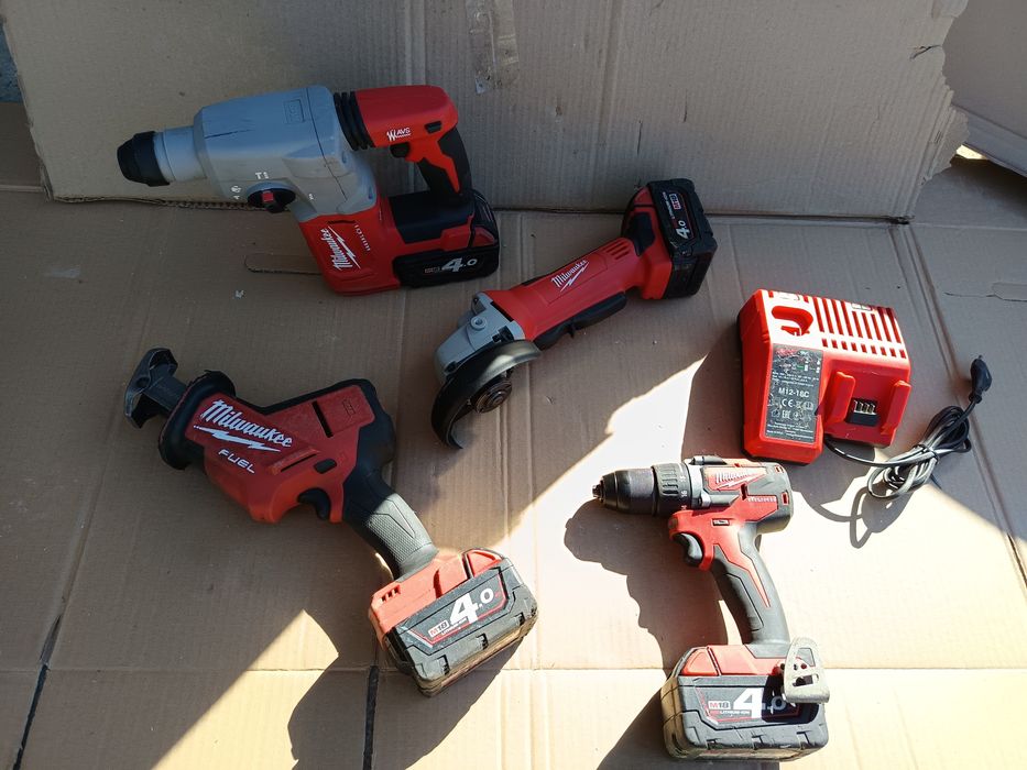 Set Milwauckee M18 rotopercutor flex fierăstrău filetanta