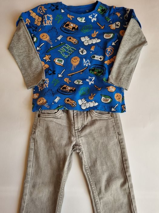 Детски дънки DC, размер 98 см. (3 год.) & блуза Name it, размер 2-3 г