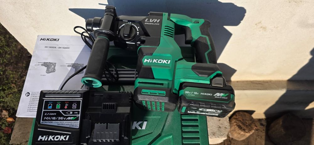 Rotopercutor hikoki dh 1826da an 2024.la set . Cutie,baterie,incarcato
