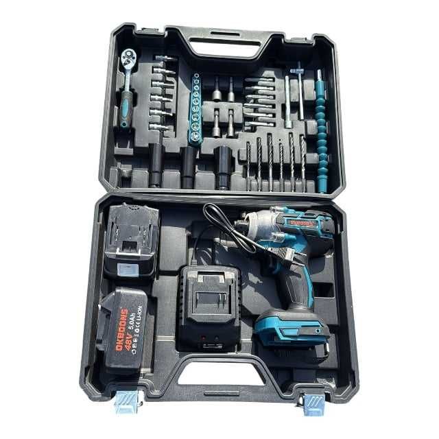 Bormasina / pistol cu impact 48V 5AH, cu 2 acumulatori si 40 accesorii