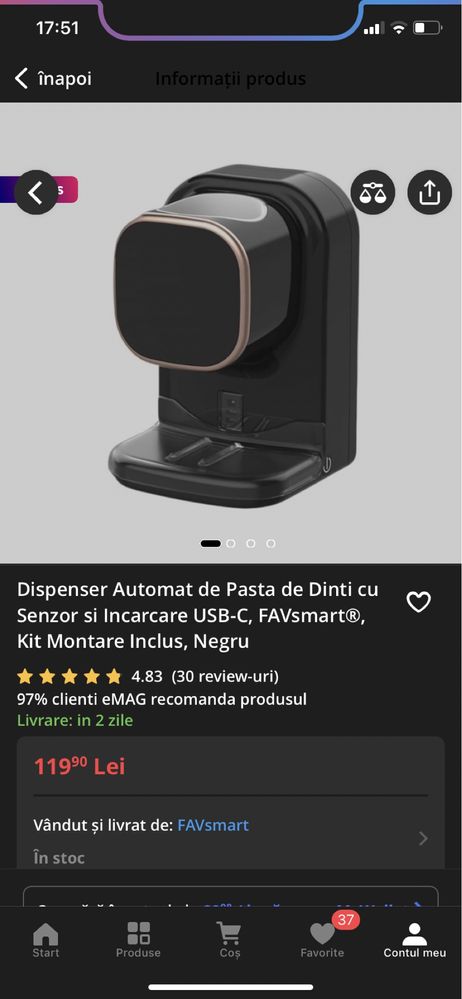 Dispensar pasta de dinti automat