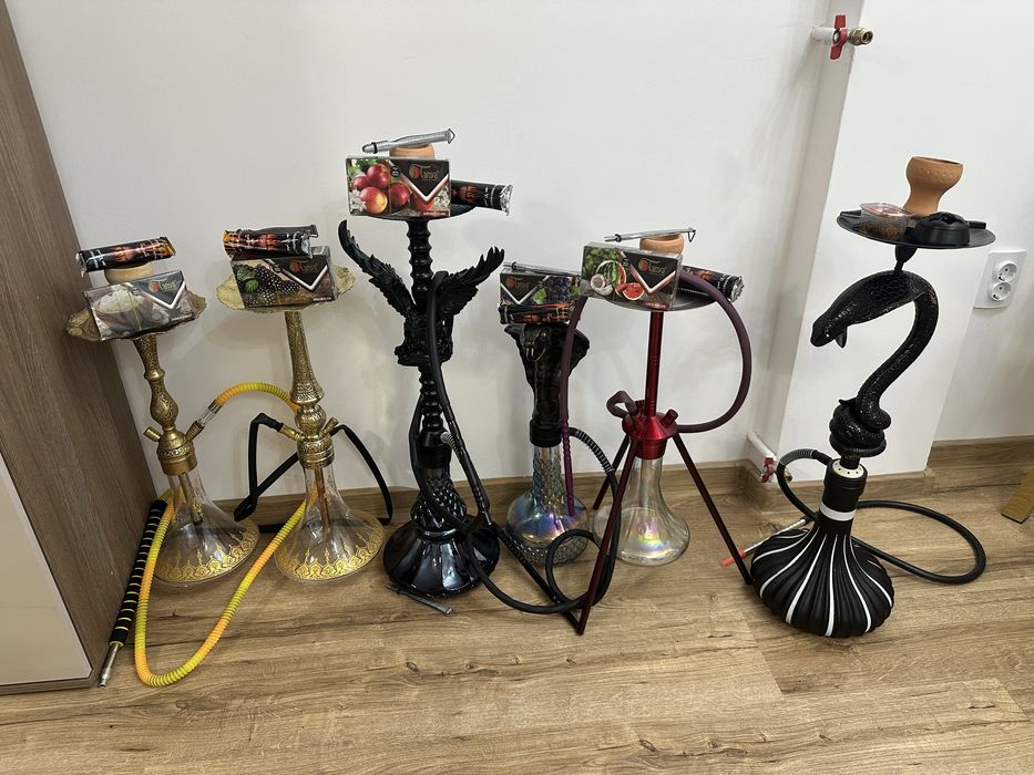 Narghilea nouă – set complet cu aromă, clește și cărbuni