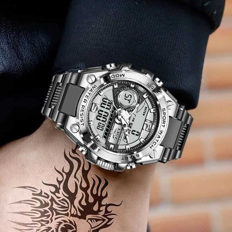 Мъжки часовник Lige Sports Watch, Водоустойчив, 5 ATM, Хронограф