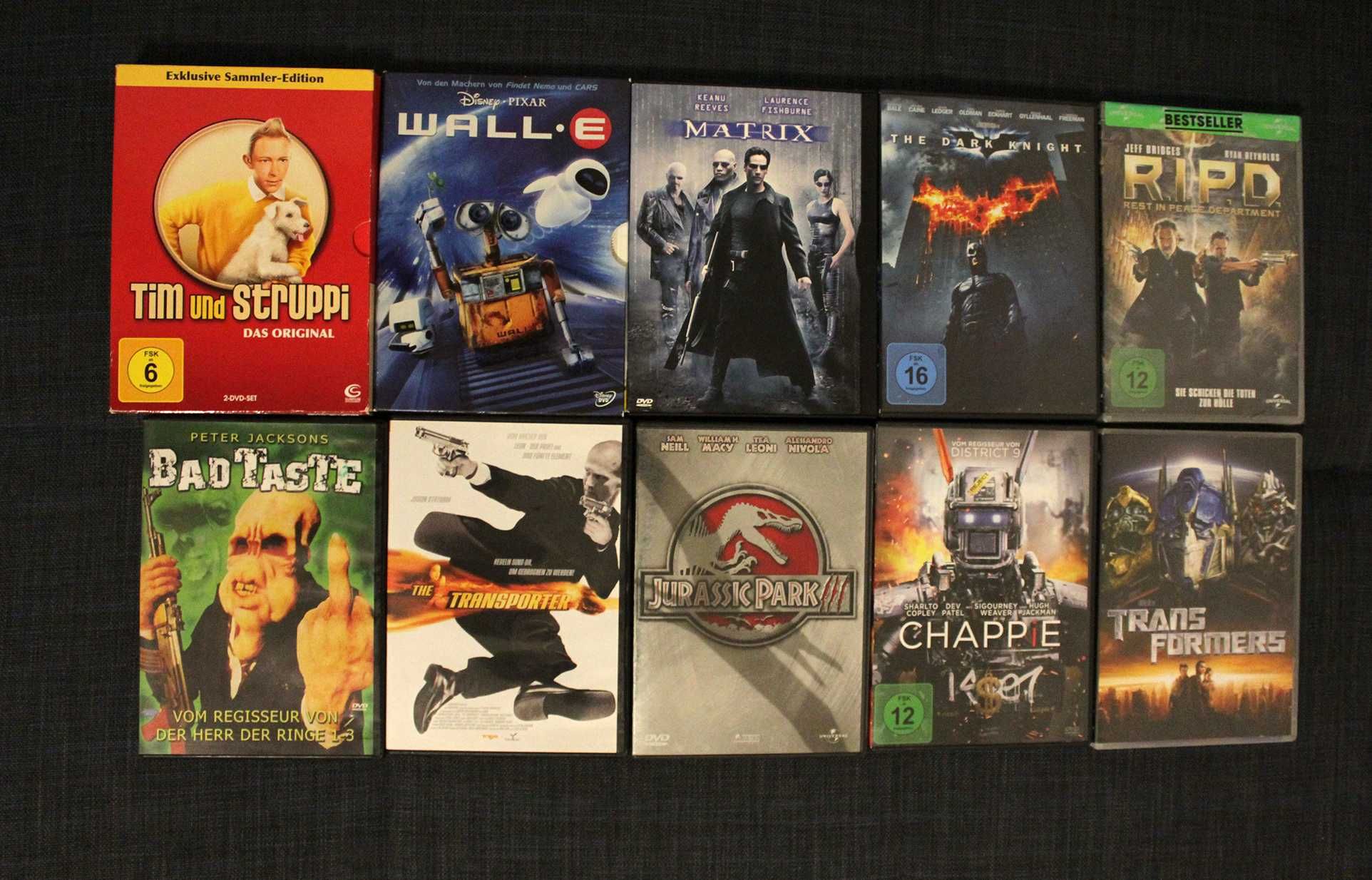 Lot 10 Filme DVD (Wall E, Matrix, Batman, Jurassic Park etc)