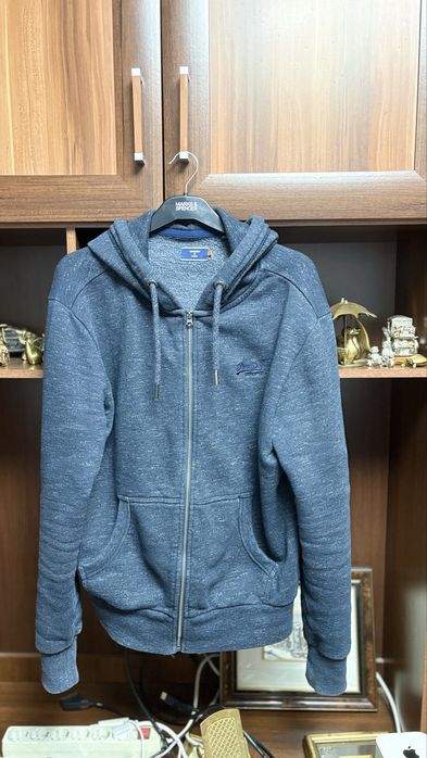 Geaca Hanorac Superdry Marime L Albastru-Stare F Buna-OK