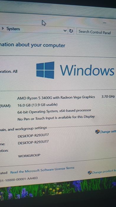 Calculator unitate gaming AMD Ryzen5 3400g 8 core 16gb ddr4 ssd VEGA11