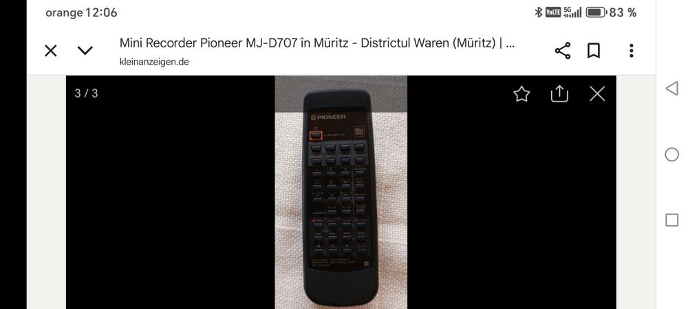 Vând minidisc Pioneer mj-d707