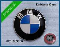 Emblema logo BMW pentru capota / portbagaj 82mm cu 3 orificii