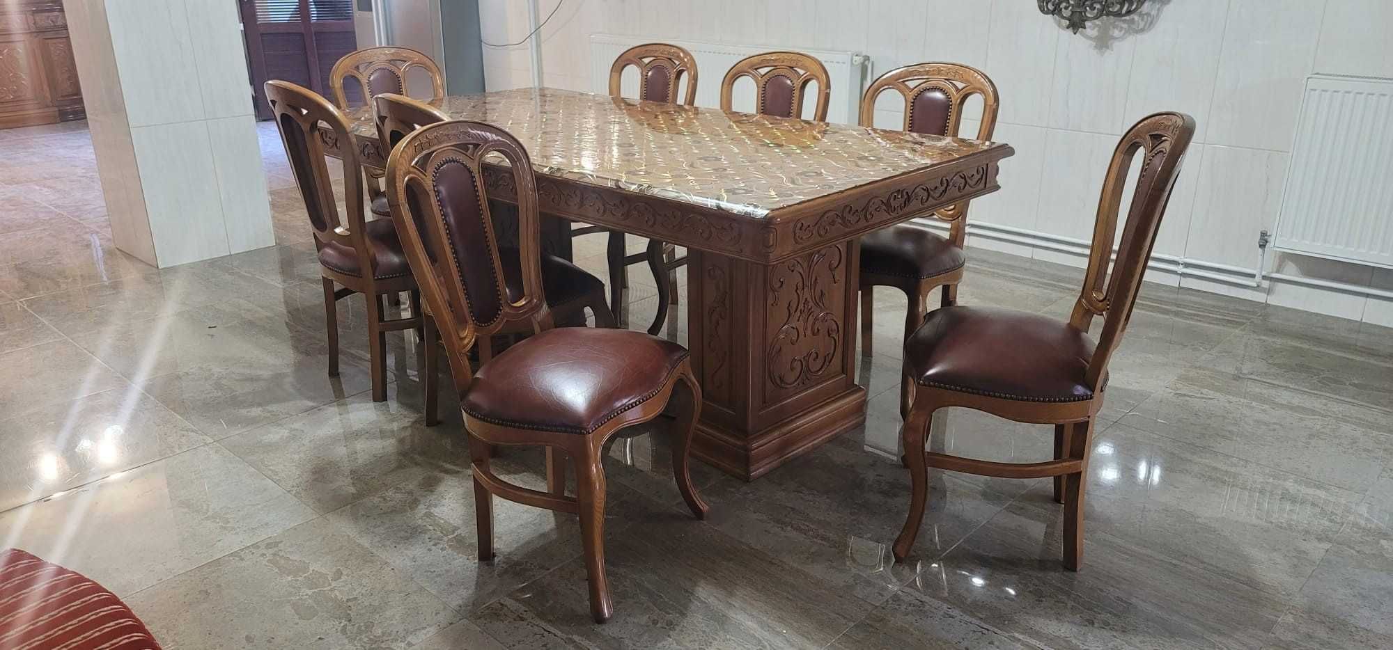 Set mobilier din lemn masiv Vitrina Sufragerie si dining