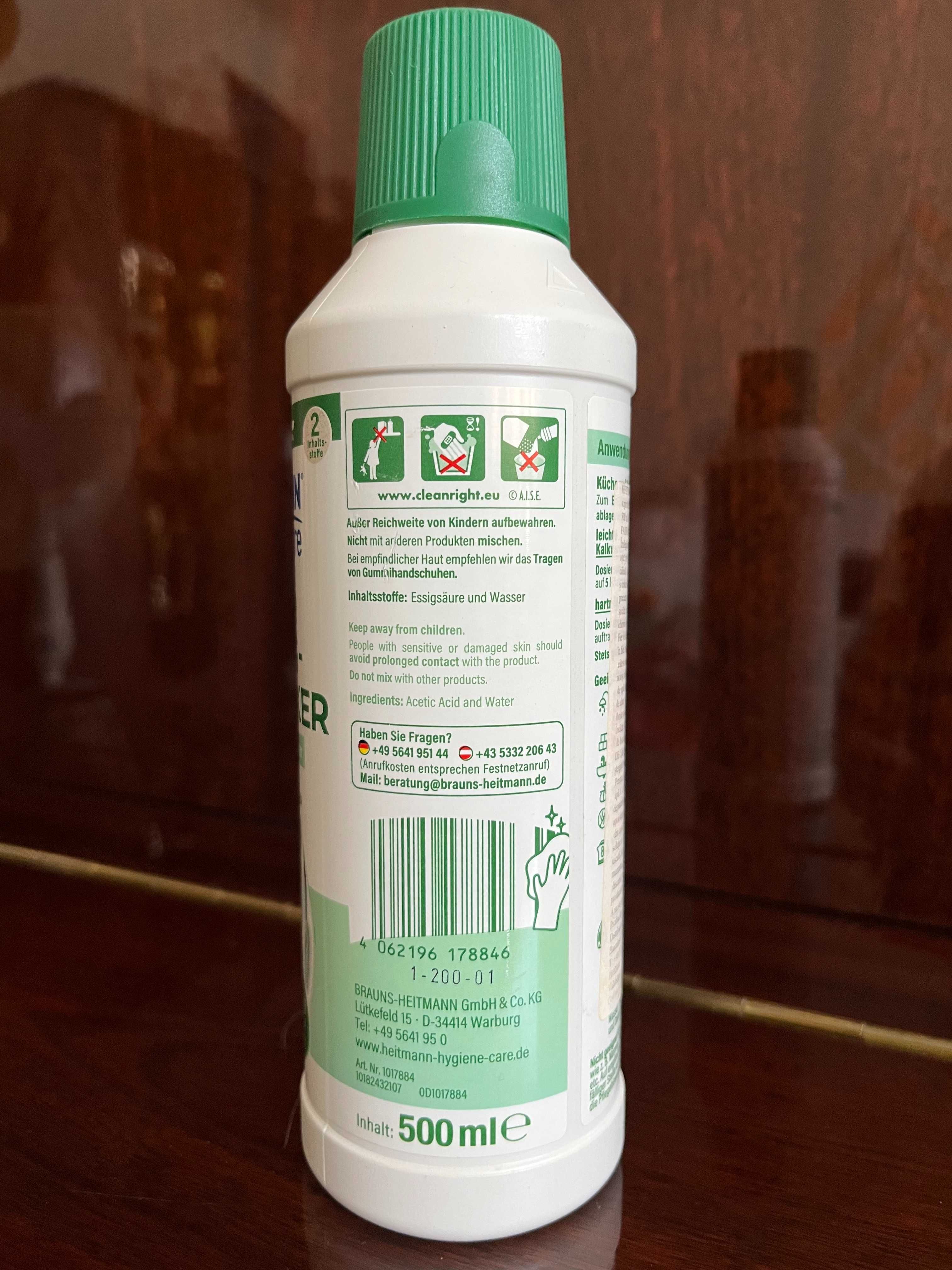 Detartrant HEITMANN Pure - Oțet Pur Anti-Calcar 500ml - Universal