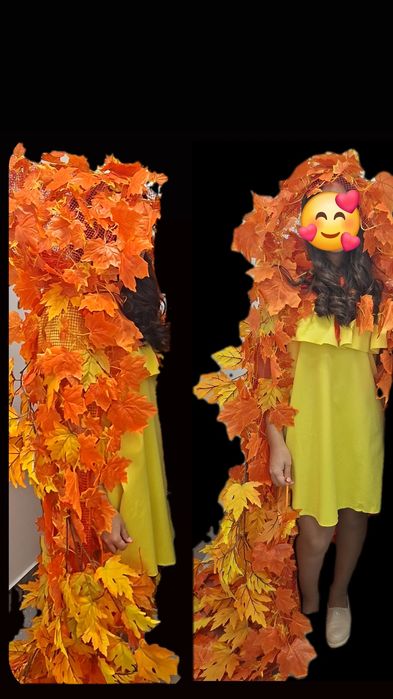 Плащ-накидка из искусственных листьев