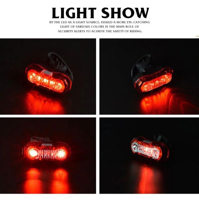 LED презареждаща се стоп светлина за велосипед колело – 120 lumen