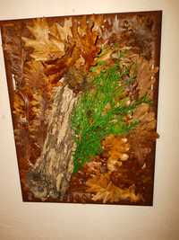 Жива картина стабилизирани дъбови листа