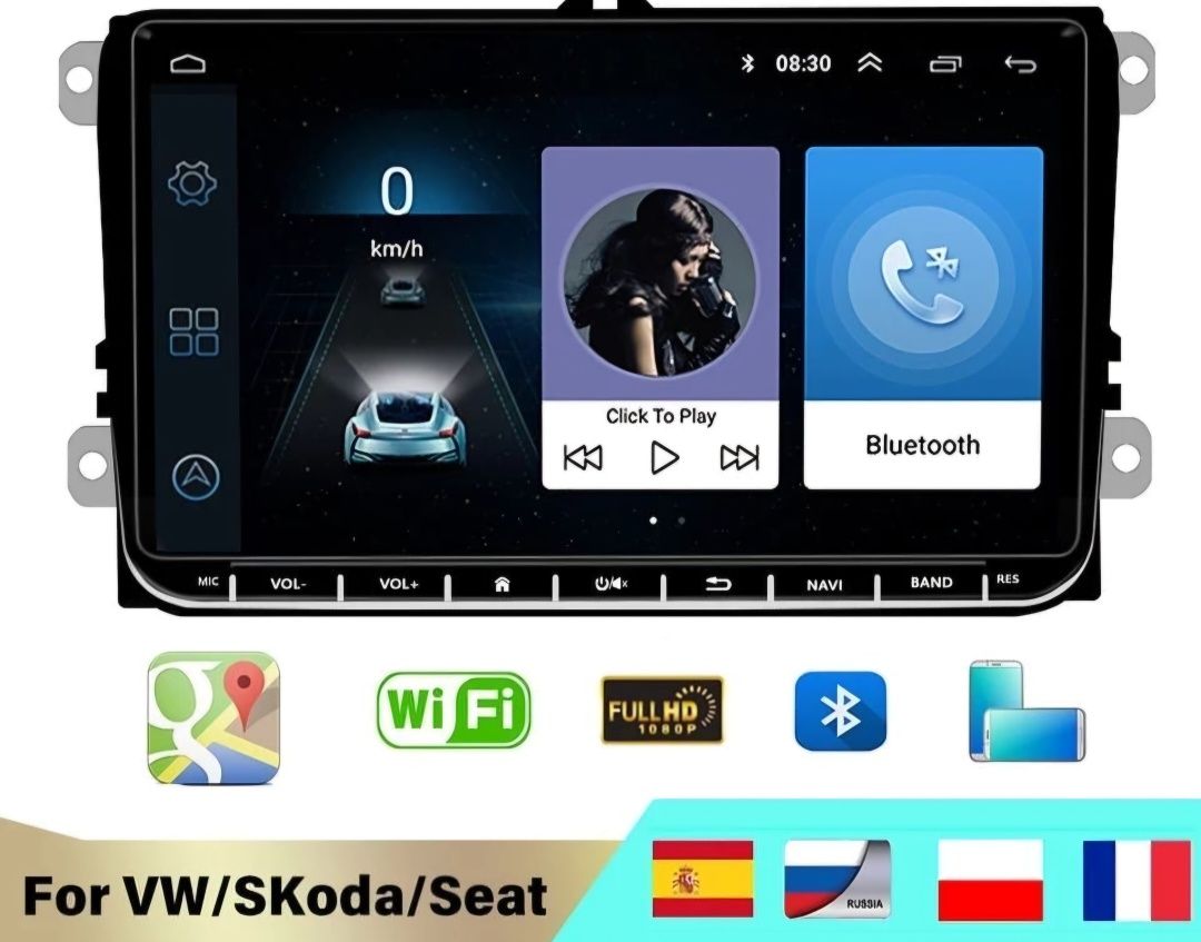 Navigatie compatibilă Volkswagen, Seat, Skoda9 inch 4GB
