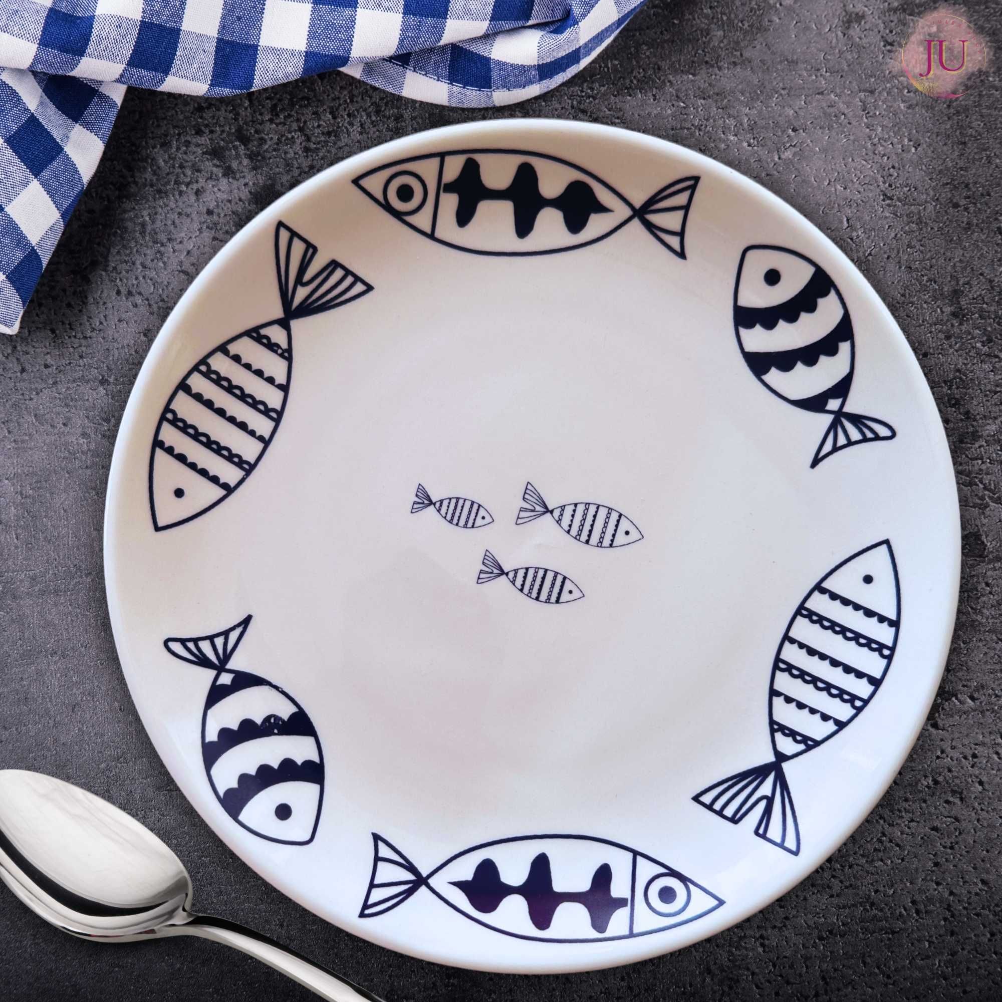 Набор тарелок Рыбы 20.5 см 3 шт, керамика
