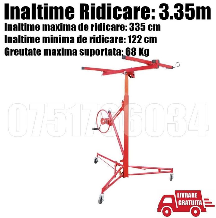 Dispozitiv Ridicat Macara Placi Rigips OSB MDF PAL Inaltime 3.35m CJ