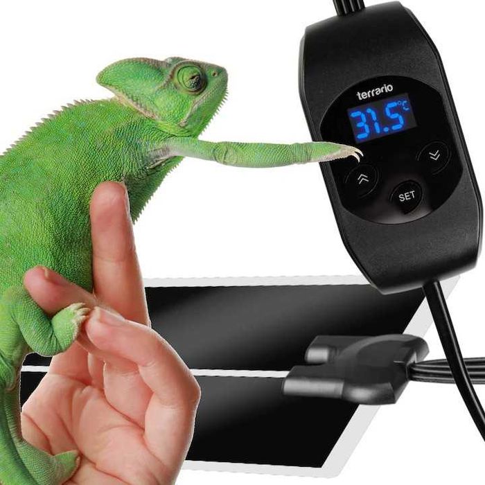 Covoras de incalzire cu termostat LCD, Terrario, 45w, negru