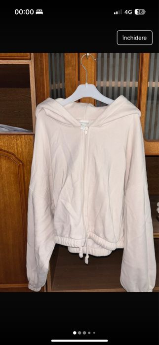 Hanorac H&M crem oversized crop - comfy fit | mărimea XL