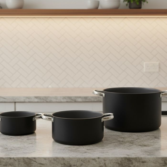 Алуминиева тенджера с мраморно покритие и капак – здравословно готвене