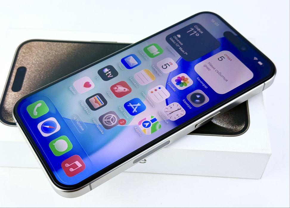 Apple iPhone 15 Pro 256GB Natural Titanium USA Перфектен! Гаранция!